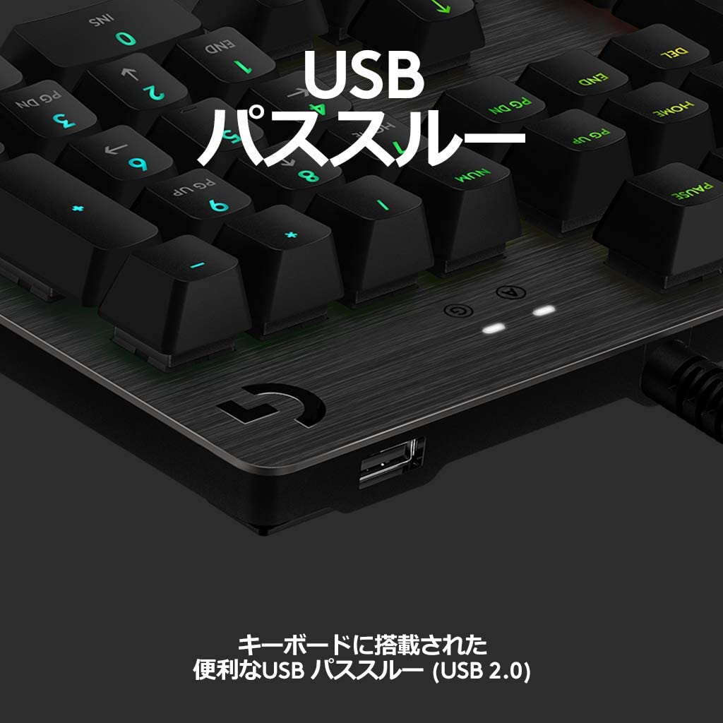Logicool G G512-LN ゲーミングキーボード 有線 GXスイッチ リニア メカニカルキーボード 静音 日本語配列 LIGHTS